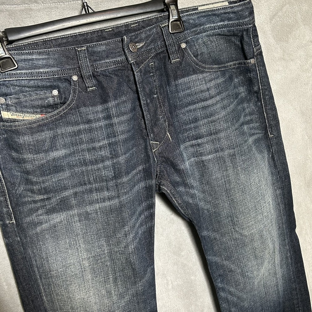 DIESEL Safado Jeans Mens 34x30 Blue Slim Straight Button Fly Denim Made in USA